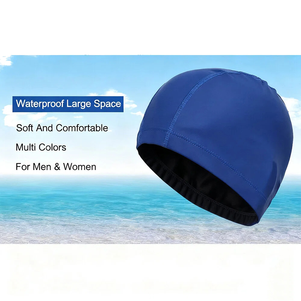 Unisex PU Waterproof Swim Cap  - Aquatic Sports Hat ulasan dan harga